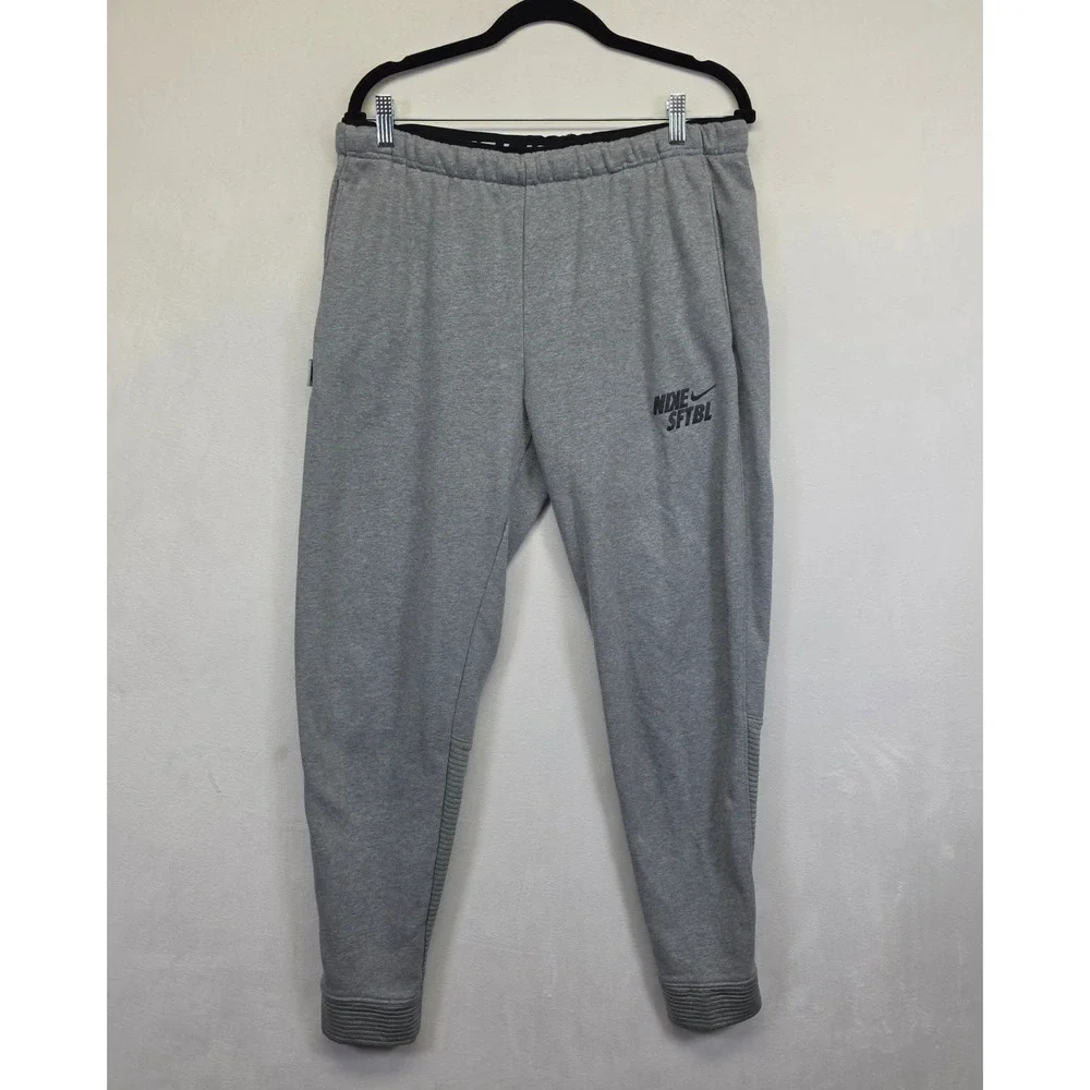 Nike Dri-Fit Sweatpants Men's Medium Gray Tapered Gym Training Athletic Warm‎ Up